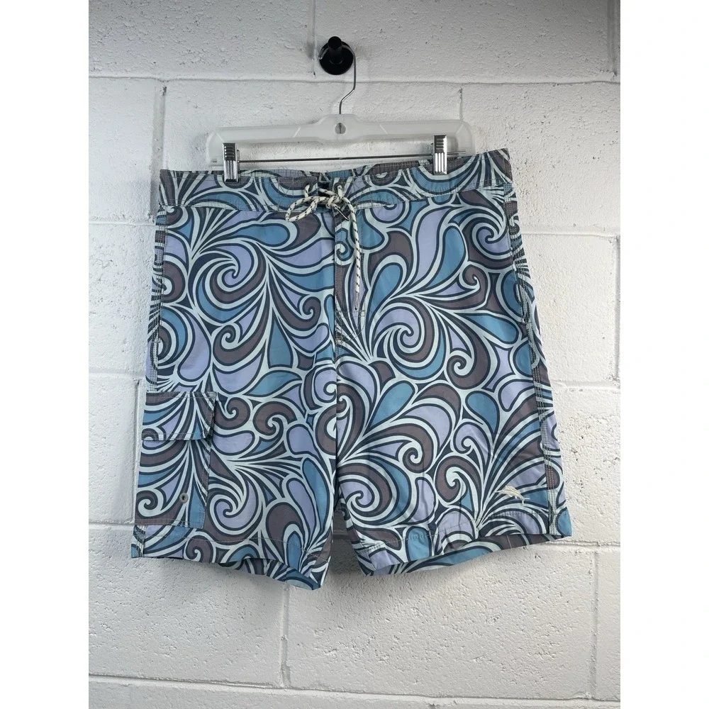 TOMMY BAHAMA  Relax Sailfish Logo  Print‎ Swim Trunks Teal/Turquoise Size M